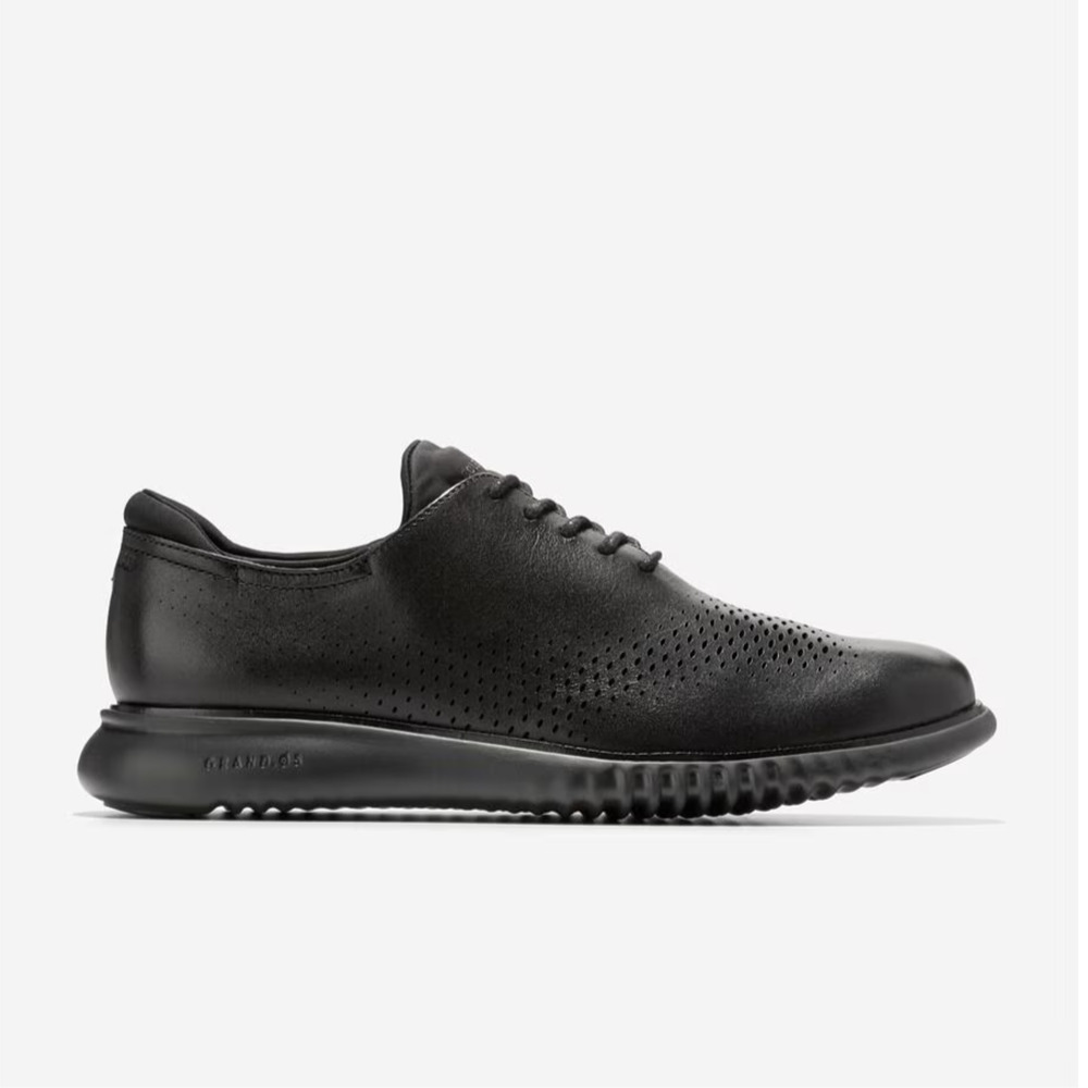 Cole Haan 2.ZeroGrand Laser Wing Oxford Sneakers Black Leather Men's 11.5 W